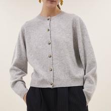 By-Bar Cleo Merino Cardigan Grey Melee Damen Strickjacke grau von by-bar