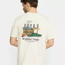 Revolution Oldscool Streetview Backprint Offwhite T-Shirt Herren weiss  von Revolution