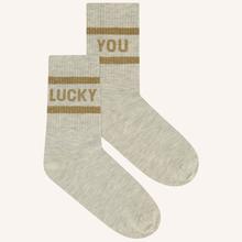 By-Bar Lucky You Sparkle Socks Retro Socke unisex grau gold von by-bar