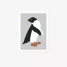 Warmgrey Tail Postkarte - Penguin von Warmgrey Tail