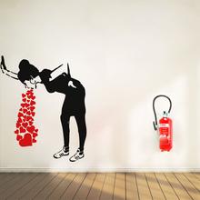 BANKSY LOVE SICK Wandtattoo, Streetart Wandsticker, Banksy Girl Liebeskummer, Graffiti Wandsticker von UrbanArtBerlin von Urban ART Berlin