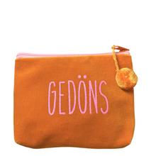 Frau Heidelberg Kosmetiktasche S orange mit neon pink GEDÖNS von Frau Heidelberg