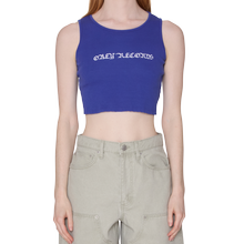 Obey Old English Tank Top Damen Crop Print Shirt blau von OBEY