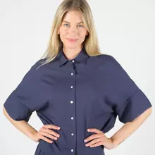 WEMOTO Sara Linen Bluse Damen dunkelblau von WEMOTO
