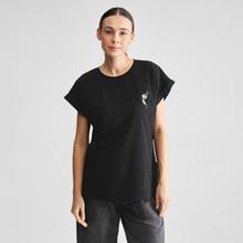 Dedicated Visby Dandelion T-Shirt Damen Bio Baumwolle Shirt schwarz von Dedicated