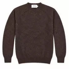 Harley of Scotland Shetland-Pullover Herren Dunkelbraun meliert von Harley of Scotland