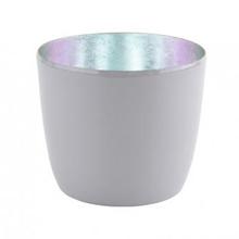 Windlicht Shiny Grau Silber, M, Madras von Gift Company