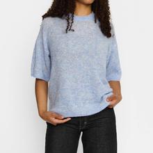 Selfhood Shortsleeve Knit Kurzarm Stricktop Damen blau melange von Selfhood