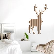  Wandattoo Tape-ART HIRSCH - DEER Grafik Wall Art Wandsticker im stylisch-seidemmatten GOLD Metallic-Look von Urban ART Berlin