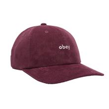 Obey Lowercase Cord 6 panel Cap dunkelrot von OBEY
