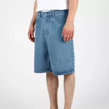 Wemoto Blue Denim 5-Pocket Jeans Shorts Herren blau von WEMOTO