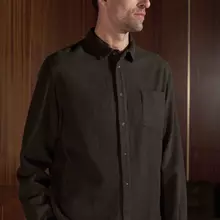 About Companions Simon Black Olive Eco Flannel Shirt Hemd Herren olivgrün von About Companions