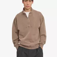 Colorful Standard Organic Quarter Zip Unisex Faded Khaki von Colorful Standard