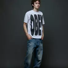 Obey Extended Vintage Oversized Tee Herren T-Shirt weiß von OBEY