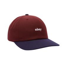 Obey Maroon 2 Tone 6 Panel Snapback Cap Unisex dunkelrot von OBEY