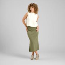 Dedicated Kvarnvik Rib Skirt Damen Midi Rock grün von Dedicated