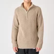 Cleptomanicx Ribber Troyer Strickpullover Herren creme von Cleptomanicx