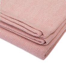 Baumwolldecke für Yoga, Fischgrätmuster natur/rose