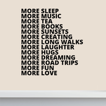 Wandtattoo Schriftzug MORE GOOD THINGS TO-DO-Liste - Wandsticker Spruch 