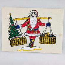 Grußkarte – Weihnachtsmann mit Körben von Bhaktapur/UNICEF