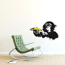 Banksy Wandtattoo Monkey mit Warhol Banane Wandsticker Popart von Urban ART Berlin