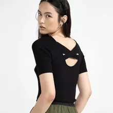 Lovjoi Arnelia T-Shirt Black Viskose Damen schwarz von Lovjoi