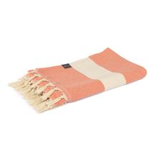Meditationstuch gemustert, 100 x 175 cm orange/natur von Bodhi
