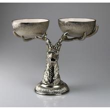 Hirsch mit zwei Schalen Alu 33x25 von CHILLISY HOME