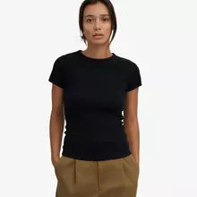 Colorful Standard Organic Rib SS T-Shirt Deep Black Damen Shirt schwarz von Colorful Standard