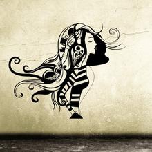 HEADPHONE GIRL Wandsticker Mädchen tanzt Streetart 