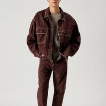 American Vintage Oshow Raisin Jeansjacke Unisex bordeaux von American Vintage