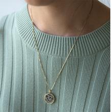 Round Stone Kette Messing Dalmatiner Jaspiz von ting goods