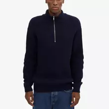Colorful Standard Merino Quarter Zip Navy Blue Unisex Troyer blau von Colorful Standard