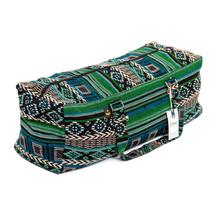 Yogatasche mit Reißverschluss aus Jacquard-Webstoff, schwarz-weiß-grün gemustert von Bodhi