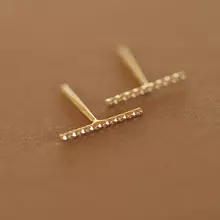 Pikfine Julie Stab Ohrstecker 6 mm vergoldetes Silber von Pikfine