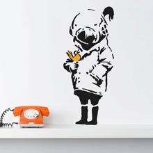 Wandtattoo BANKSY TANK GIRL Mädchen mit Vogel Wandsticker 2C  von Urban ART Berlin