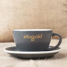 elbgold Tasse Cafe Latte groß Loveramics grau & gold von Elbgold