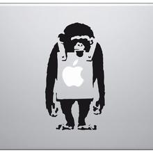 BANKSY Laptop Sticker MONKEY - Affe mit Apfel  von Urban ART Berlin