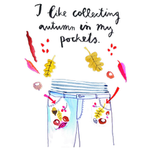Silke Schmidt, Postkarte Autumn in my pockets von Silke Schmidt