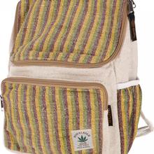 Ethno Hanf Rucksack - Streifen senffarben