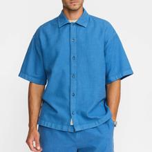 Revolution Oversized Short-Sleeved Shirt Kurzarm Hemd blau von Revolution