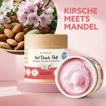 puremetics 3in1 Dusch-Fluff Kirschblüte & Mandelmilch‘ von puremetics