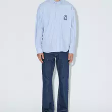 Dr. Denim Wes Shirt Hemd Gestreift Herren Hellblau von Dr.Denim
