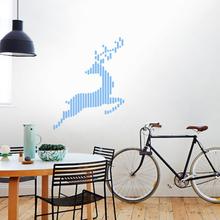 SPRINGENDER HIRSCH / Pixel Wall Art Wandsticker 
