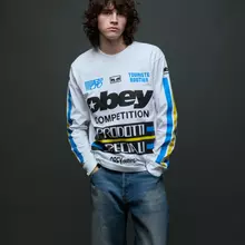 Obey Competition Longsleeve White Herren Langarmshirt weiß von OBEY