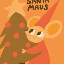 Postkarte Santa Maus von Slinga Illustration von Slinga Illustration