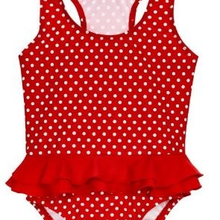 Badeanzug "Punkte", UV-Schutz 50+, rot von Playshoes