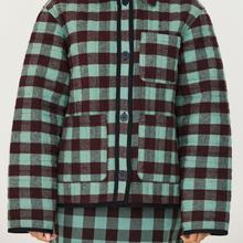 SKFK Loredi Jacket Damen Bio Baumwolle Karo Jacke grün braun von SKFK