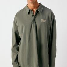 American Vintage Pin Gixy Oversize Langarm Poloshirt Herren grün von American Vintage