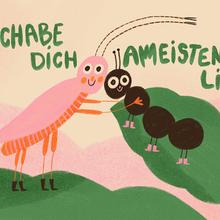 Postkarte Schabe von Slinga Illustration von Slinga Illustration